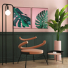 艺术时尚现代简约绿色植物电视沙发背景隔断玄关卧室装饰玻璃画高端挂画